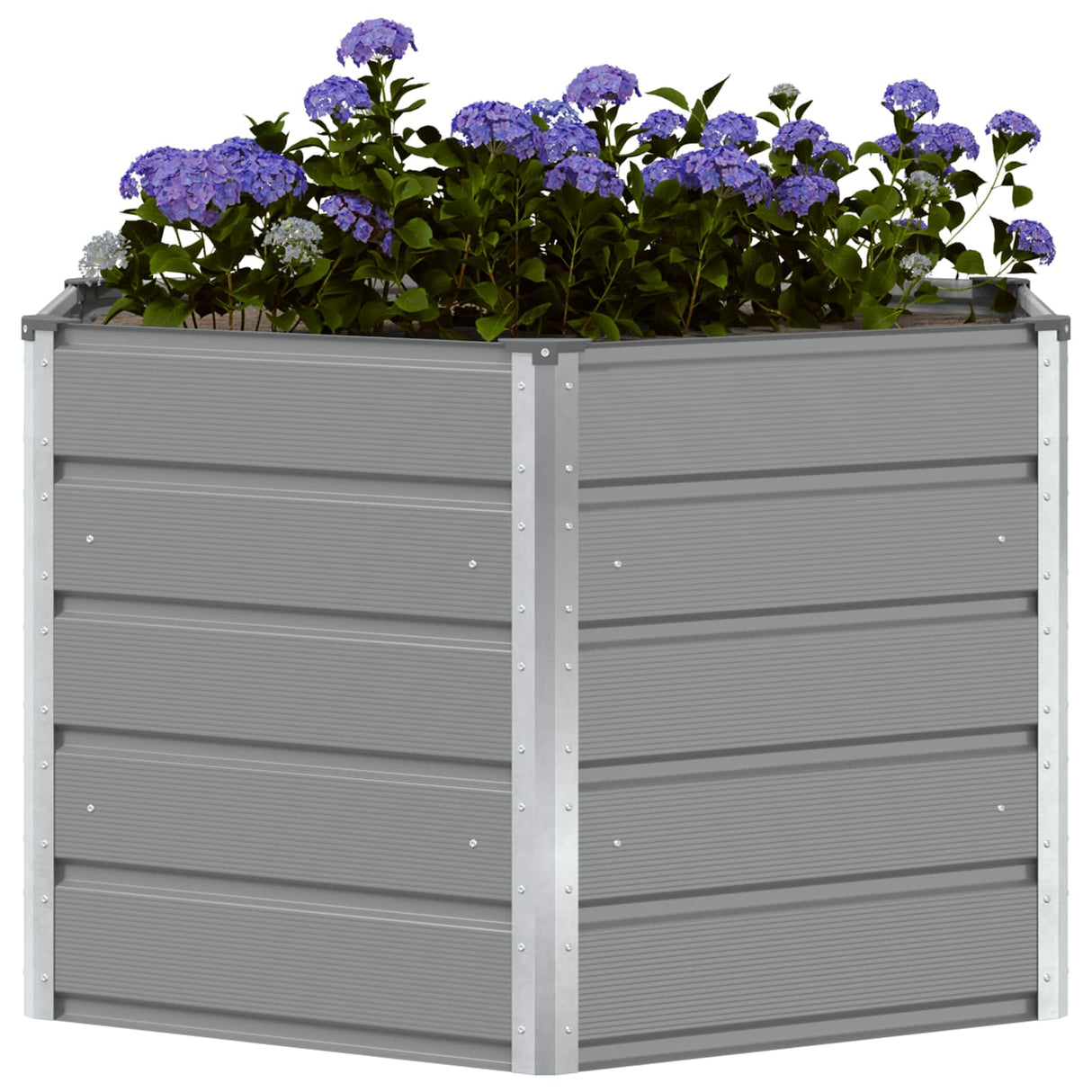Planter Light Grey 129 x 129 x 75 cm Steel