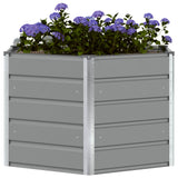 Planter Light Grey 129 x 129 x 75 cm Steel - Side View