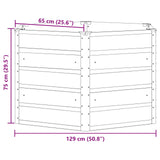Planter Light Grey 129 x 129 x 75 cm Steel - Close-Up Angle