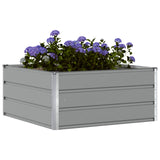 Planter Light Grey 100 x 100 x 45 cm Steel - Side View