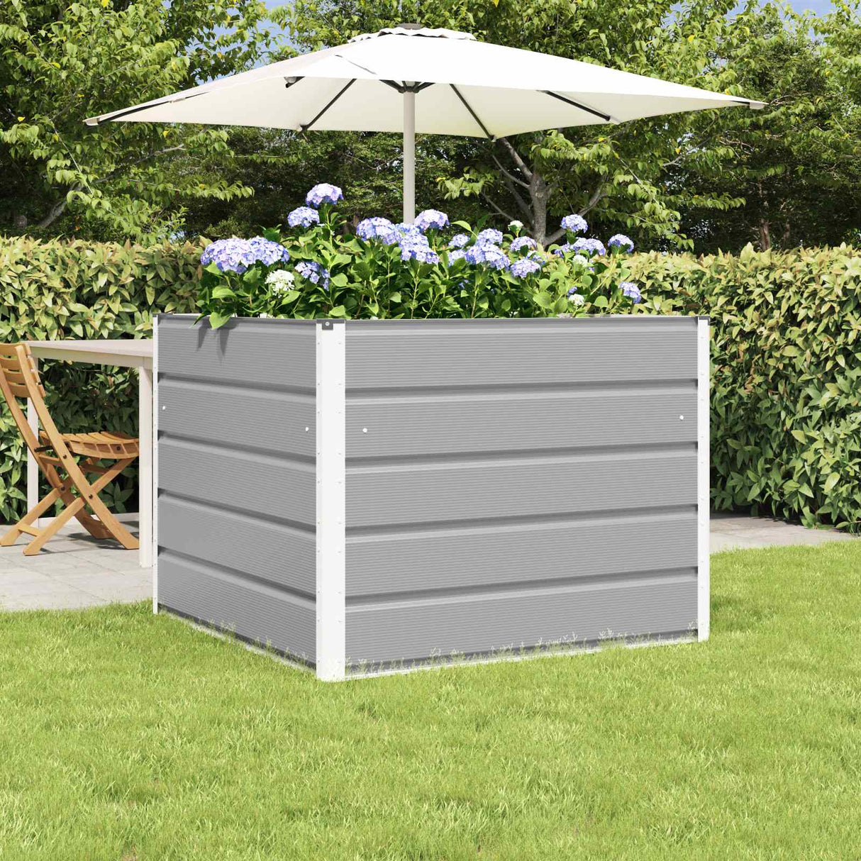 Planter Light Grey 100 x 100 x 75 cm Steel
