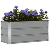 Planter Light Grey 100 x 40 x 45 cm Steel - Side View