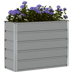 Planter Light Grey 100 x 40 x 75 cm Steel