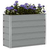 Planter Light Grey 100 x 40 x 75 cm Steel - Side View