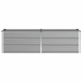 Planter Light Grey 160 x 40 x 45 cm Steel - Top-Down View