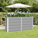 Planter Light Grey 160 x 40 x 75 cm Steel