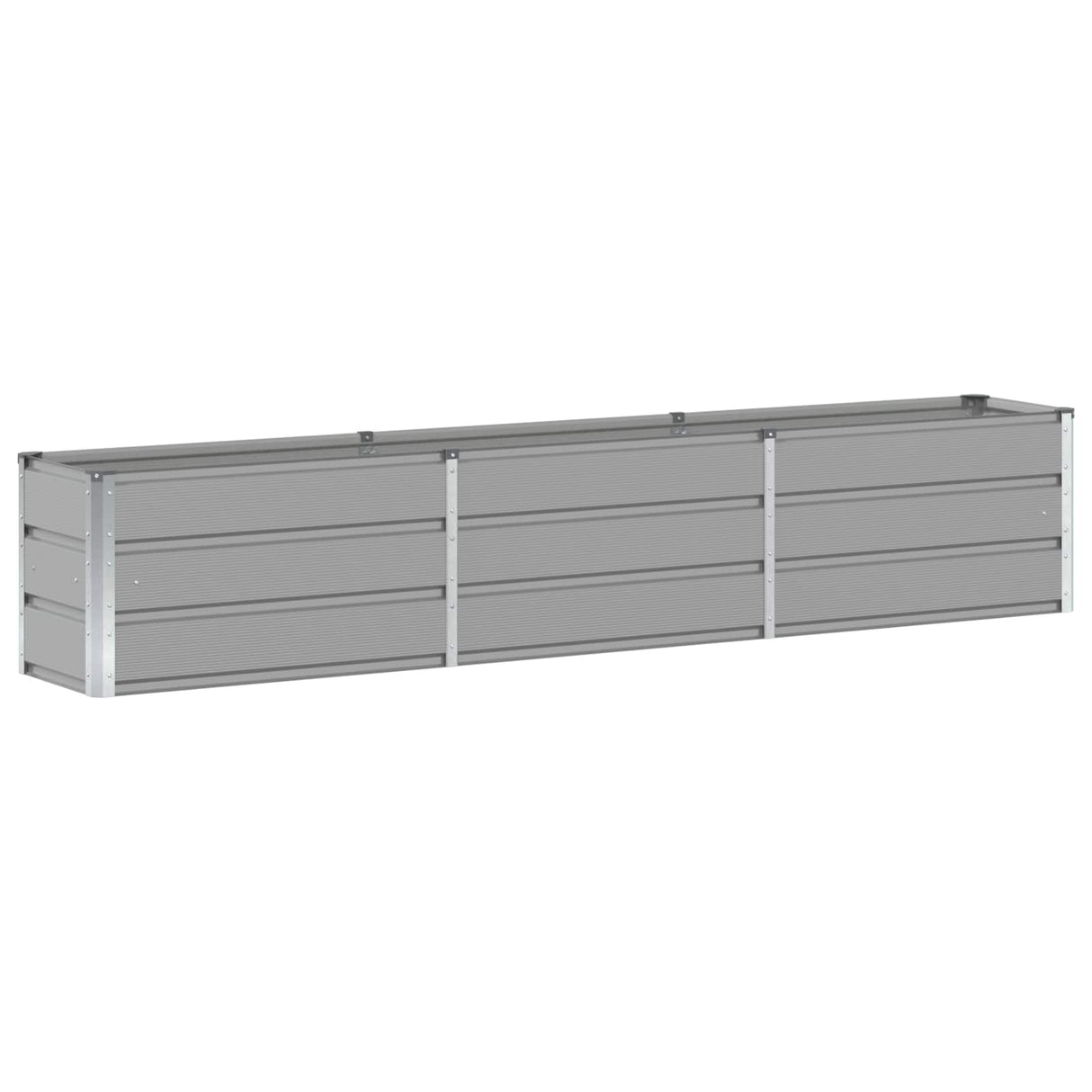 Planter Light Grey 240 x 40 x 45 cm Steel