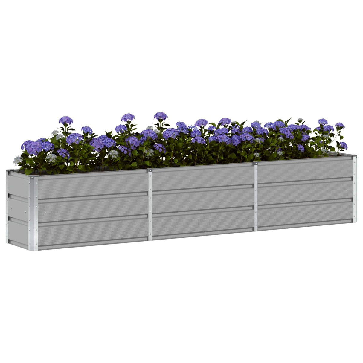 Planter Light Grey 240 x 40 x 45 cm Steel