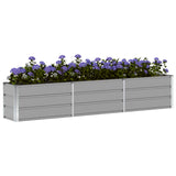 Planter Light Grey 240 x 40 x 45 cm Steel - Side View