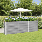 Planter Light Grey 240 x 40 x 75 cm Steel