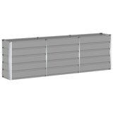 Planter Light Grey 240 x 40 x 75 cm Steel