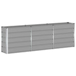 Planter Light Grey 240 x 40 x 75 cm Steel