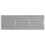 Planter Light Grey 240 x 40 x 75 cm Steel