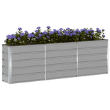 Planter Light Grey 160 x 40 x 75 cm Steel - Side View