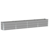 Planter Light Grey 320 x 40 x 45 cm Steel - Front View