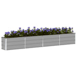 Planter Light Grey 320 x 40 x 45 cm Steel - Side View