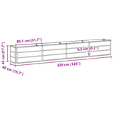 Planter Light Grey 320 x 40 x 45 cm Steel - Close-Up Angle