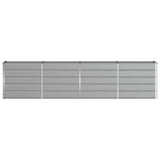 Planter Light Grey 160 x 40 x 75 cm Steel - Top-Down View