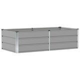 Planter Light Grey 160 x 80 x 45 cm Steel - Front View