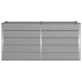 Planter Light Grey 160 x 80 x 75 cm Steel - Top-Down View