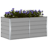 Planter Light Grey 160 x 80 x 75 cm Steel - Side View