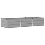 Planter Light Grey 240 x 80 x 45 cm Steel - Front View