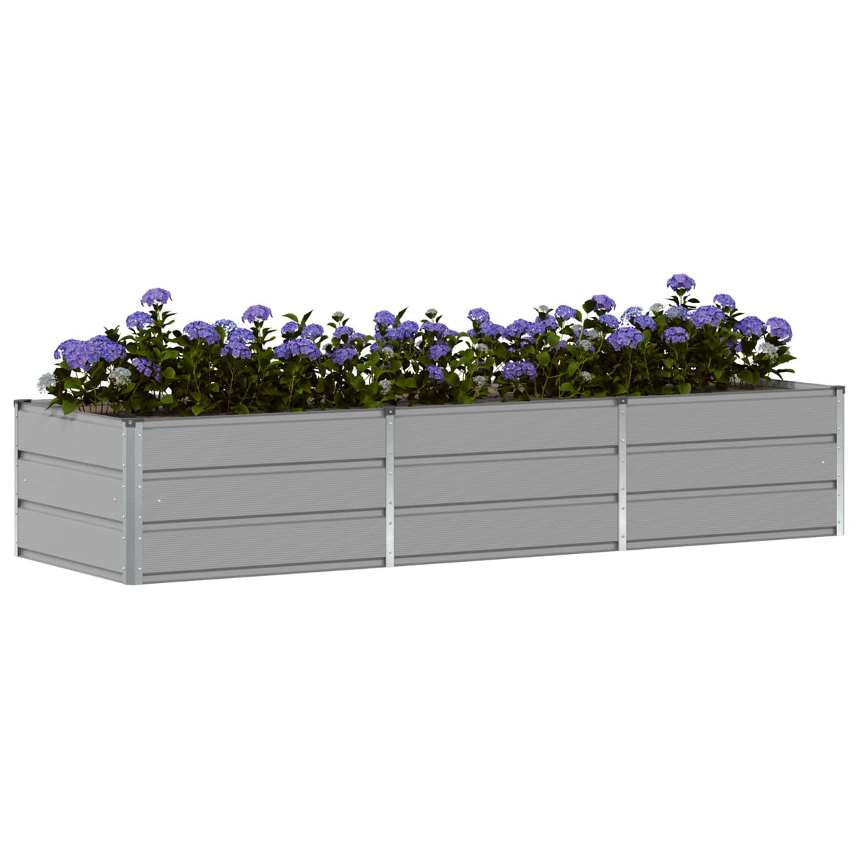 Planter Light Grey 240 x 80 x 45 cm Steel