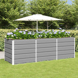 Planter Light Grey 240 x 80 x 75 cm Steel