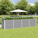 Planter Light Grey 240 x 80 x 75 cm Steel