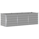 Planter Light Grey 240 x 80 x 75 cm Steel