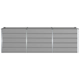 Planter Light Grey 240 x 80 x 75 cm Steel
