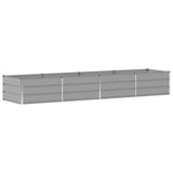 Planter Light Grey 320 x 80 x 45 cm Steel - Front View