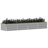 Planter Light Grey 320 x 80 x 45 cm Steel - Side View