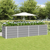 Planter Light Grey 240 x 80 x 75 cm Steel