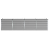 Planter Light Grey 240 x 80 x 75 cm Steel - Top-Down View
