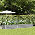 Planter Light Grey 400 x 80 x 45 cm Steel