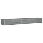 Planter Light Grey 400 x 80 x 45 cm Steel