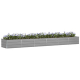Planter Light Grey 480 x 80 x 45 cm Steel - Side View