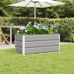 Planter Light Grey 100 x 50 x 45 cm Galvanised Steel