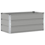Planter Light Grey 100 x 50 x 45 cm Galvanised Steel - Front View