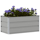 Planter Light Grey 100 x 50 x 45 cm Galvanised Steel - Side View