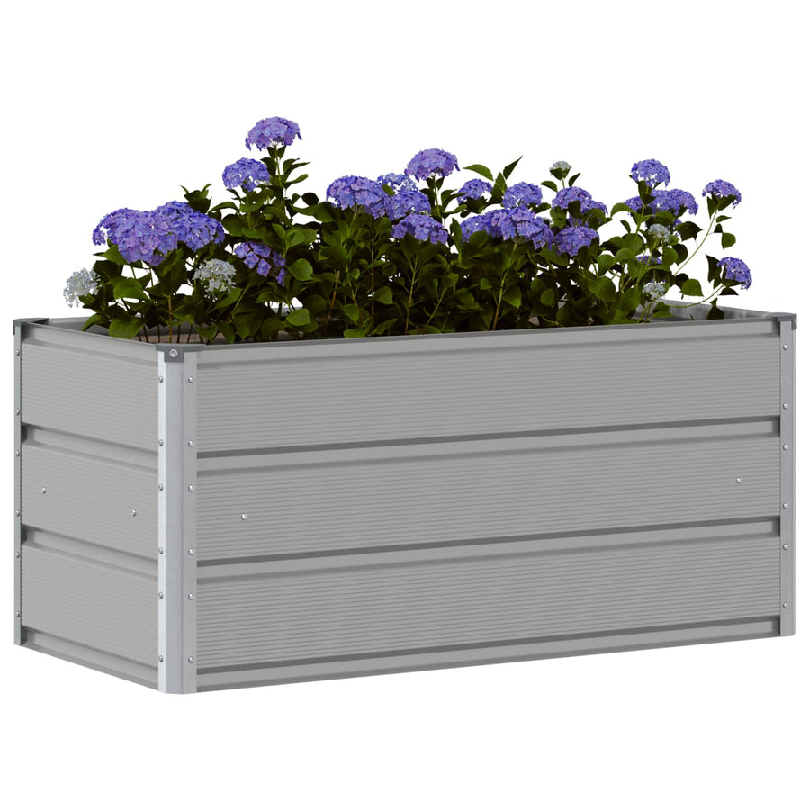 Planter Light Grey 100 x 50 x 45 cm Galvanised Steel