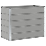 Planter Light Grey 100 x 50 x 77 cm Galvanised Steel - Front View