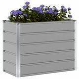Planter Light Grey 100 x 50 x 77 cm Galvanised Steel - Side View