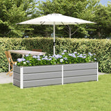 Planter Light Grey 195 x 50 x 45 cm Galvanised Steel