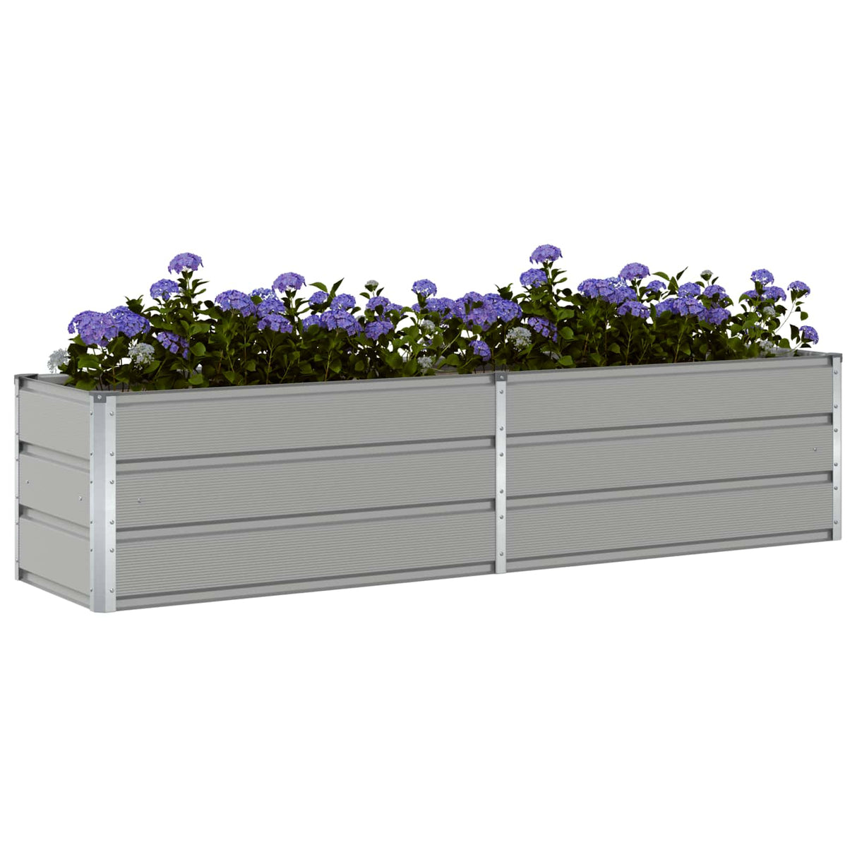 Planter Light Grey 195 x 50 x 45 cm Galvanised Steel