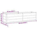 Planter Light Grey 195 x 50 x 45 cm Galvanised Steel