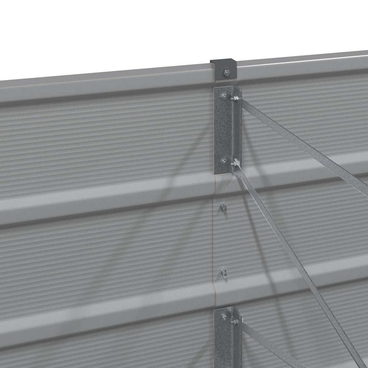 Planter Light Grey 195 x 50 x 75 cm Galvanised Steel