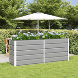 Planter Light Grey 195 x 50 x 75 cm Galvanised Steel