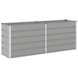Planter Light Grey 195 x 50 x 75 cm Galvanised Steel